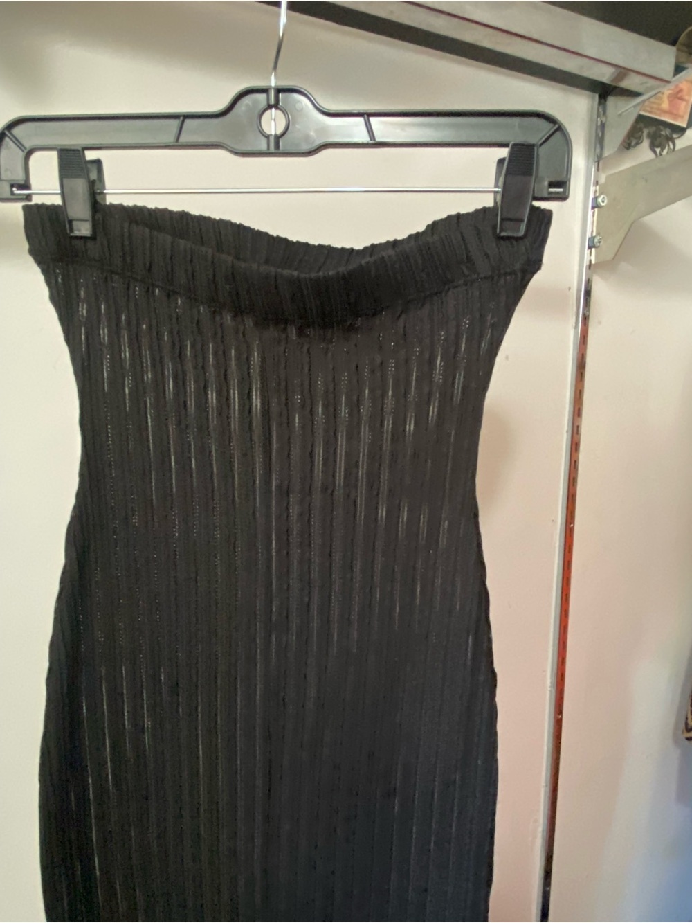 Black Pleated Tube Skirt